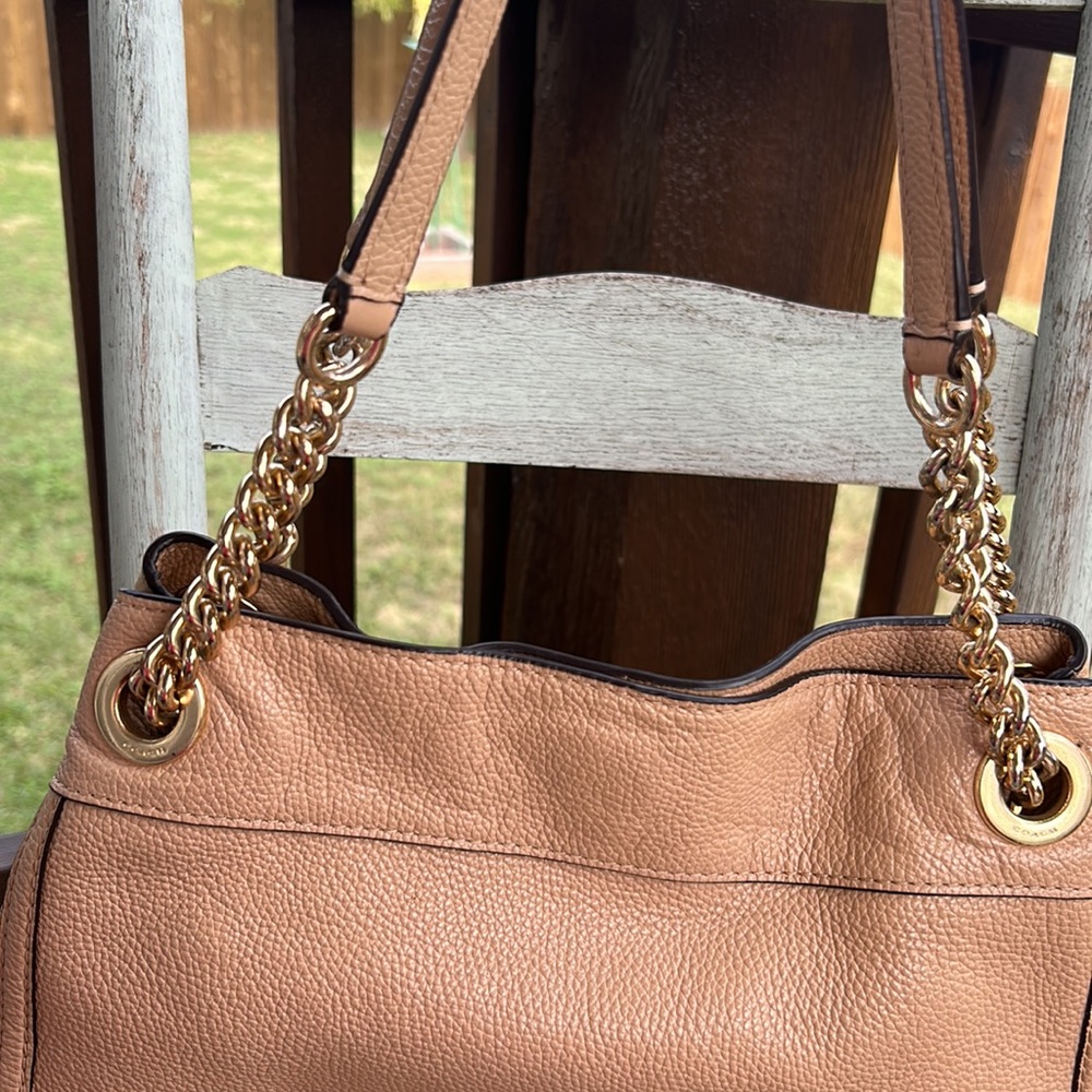 COACH Tan Edie Medium Shoulder Bag - Picture 15 of 16